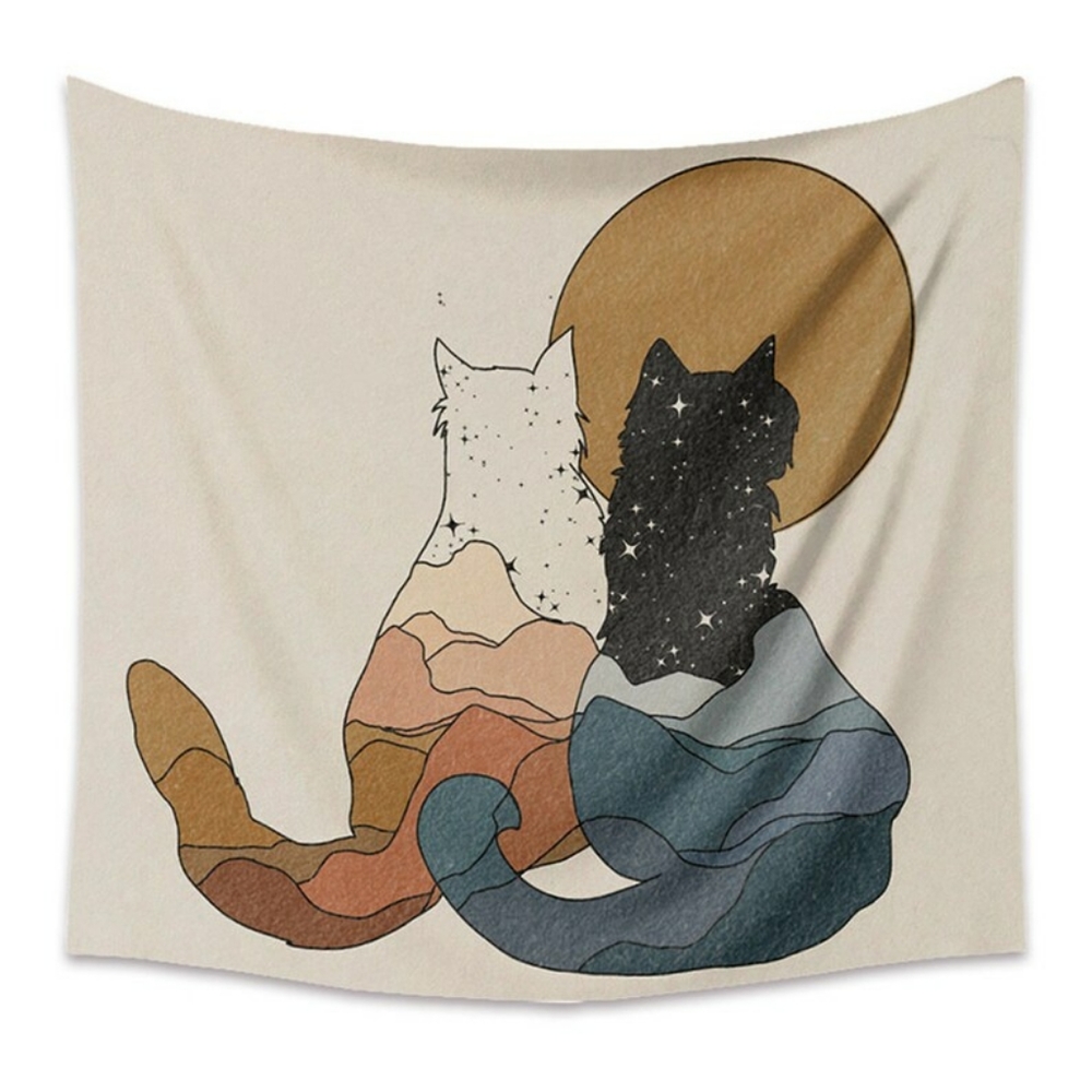 Wall Hanging Tapestry Backdrop Cute Cat